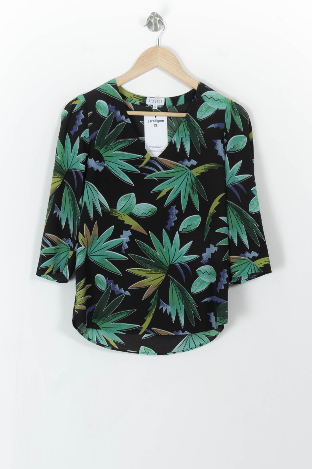 Blouse Noire et Verte - Taille S/36 de la marque Claudie Pierlot | PARAD112208 - Vendu par Paradigme - Image 2