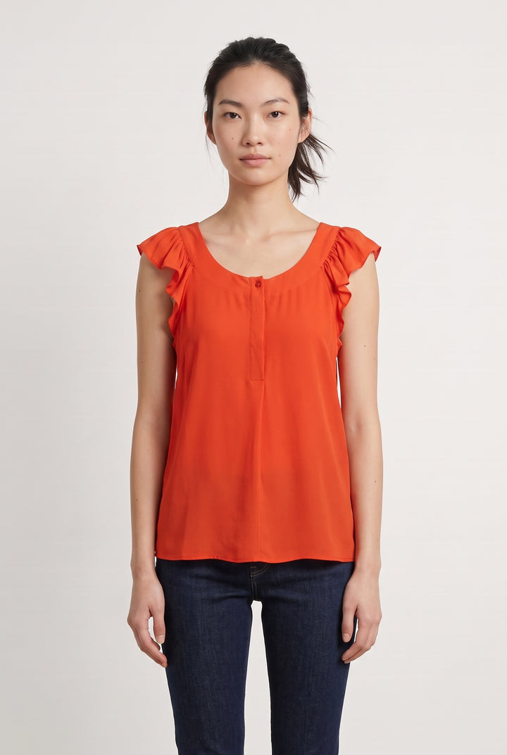 Blouse Orange - Taille S/36 de la marque Caroll | PARAD112213 - Vendu par Paradigme - Image 1