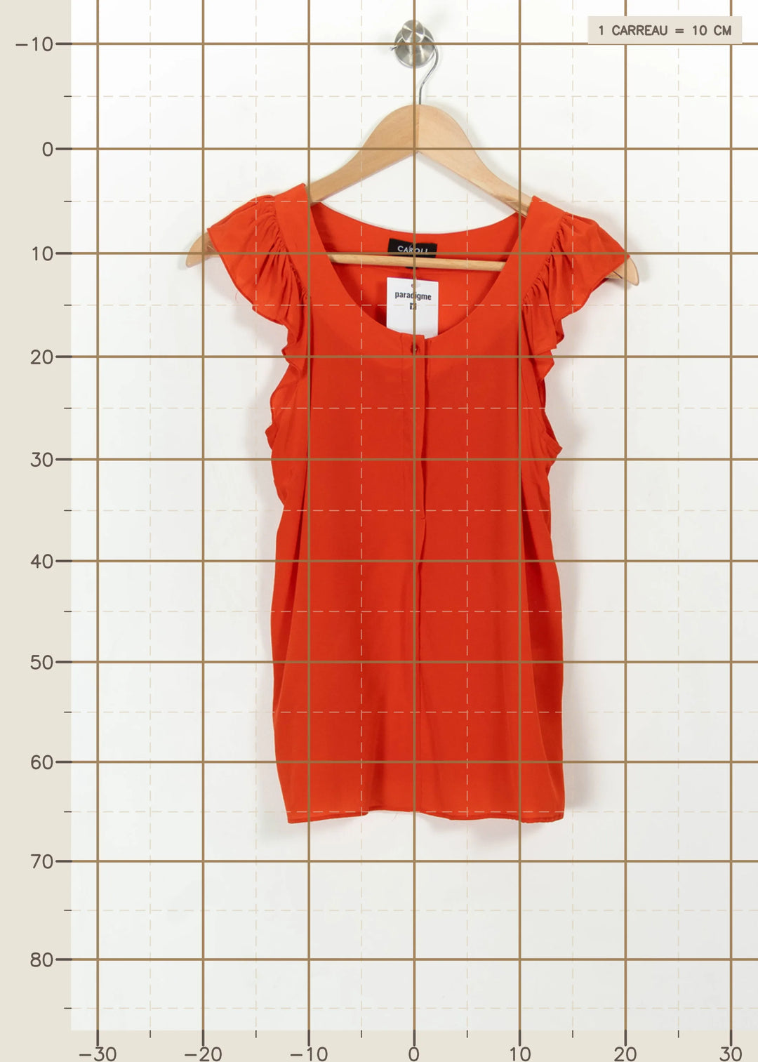 Blouse Orange - Taille S/36 de la marque Caroll | PARAD112213 - Vendu par Paradigme - Image 4