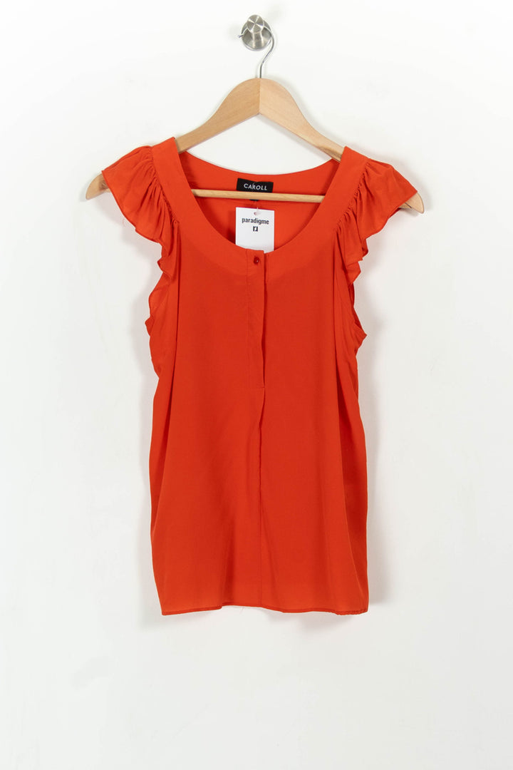 Blouse Orange - Taille S/36 de la marque Caroll | PARAD112213 - Vendu par Paradigme - Image 2