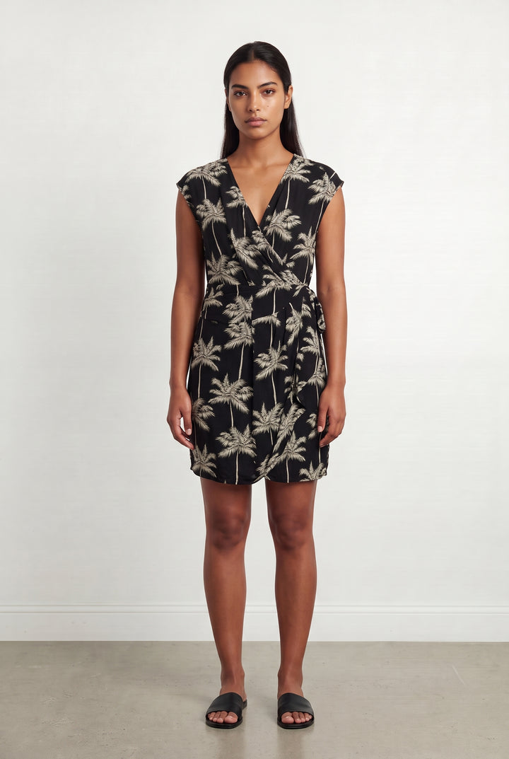 Robe Portefeuille Noire et Beige - Taille L/40 de la marque IKKS | PARAD112215 - Vendu par Paradigme - Image 1