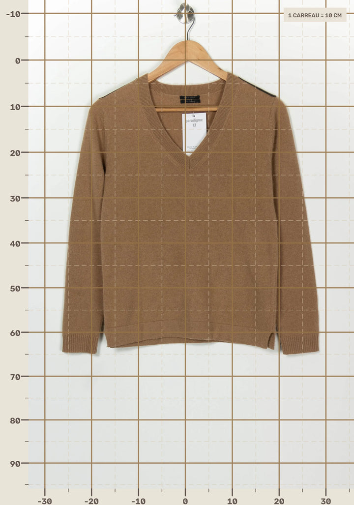 Pull Col V Beige - Taille M/38 de la marque IKKS | PARAD112220 - Vendu par Paradigme - Image 4