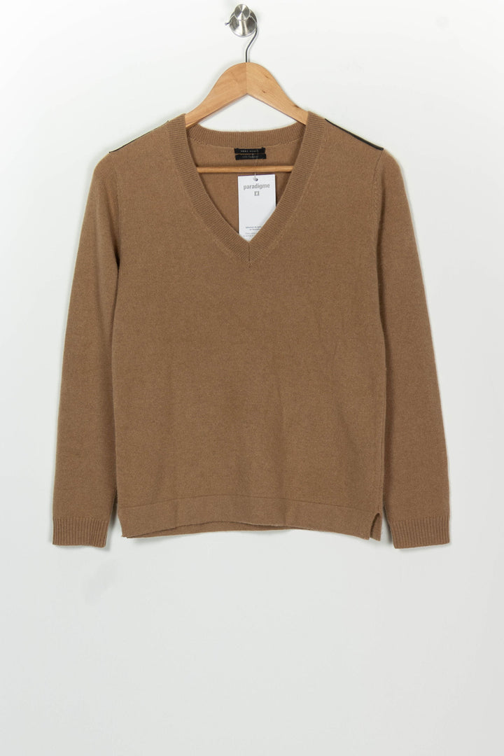 Pull Col V Beige - Taille M/38 de la marque IKKS | PARAD112220 - Vendu par Paradigme - Image 2