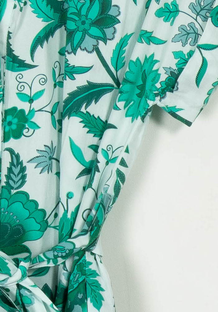 Robe Longue Verte et Blanche - Taille S/36 de la marque La Fée Maraboutée | PARAD112228 - Vendu par Paradigme - Image 3