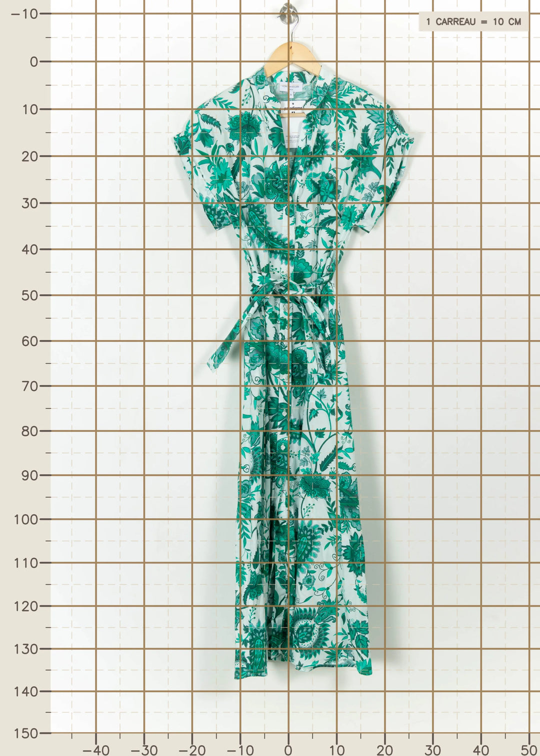 Robe Longue Verte et Blanche - Taille S/36 de la marque La Fée Maraboutée | PARAD112228 - Vendu par Paradigme - Image 4