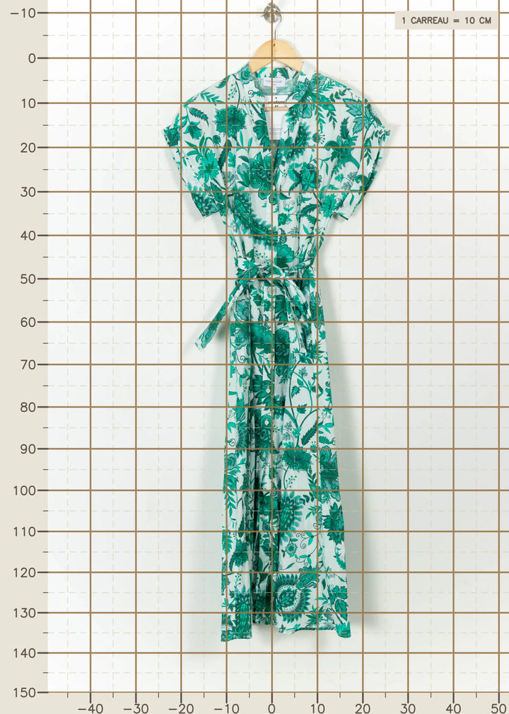 Robe Longue Verte et Blanche - Taille S/36 de la marque La Fée Maraboutée | PARAD112228 - Vendu par Paradigme - Image 4