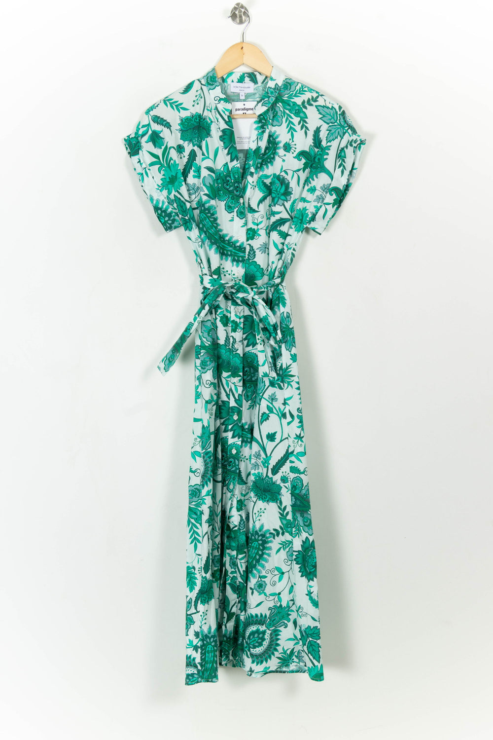 Robe Longue Verte et Blanche - Taille S/36 de la marque La Fée Maraboutée | PARAD112228 - Vendu par Paradigme - Image 2