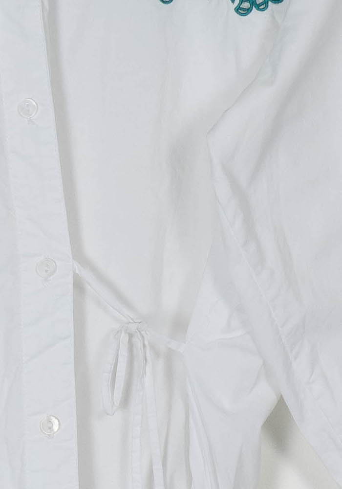 Chemisier Blanc et Vert - Taille M/38 de la marque La Fée Maraboutée | PARAD112230 - Vendu par Paradigme - Image 3