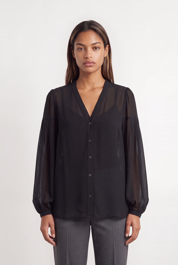 Chemisier Noire - Taille XS/34
