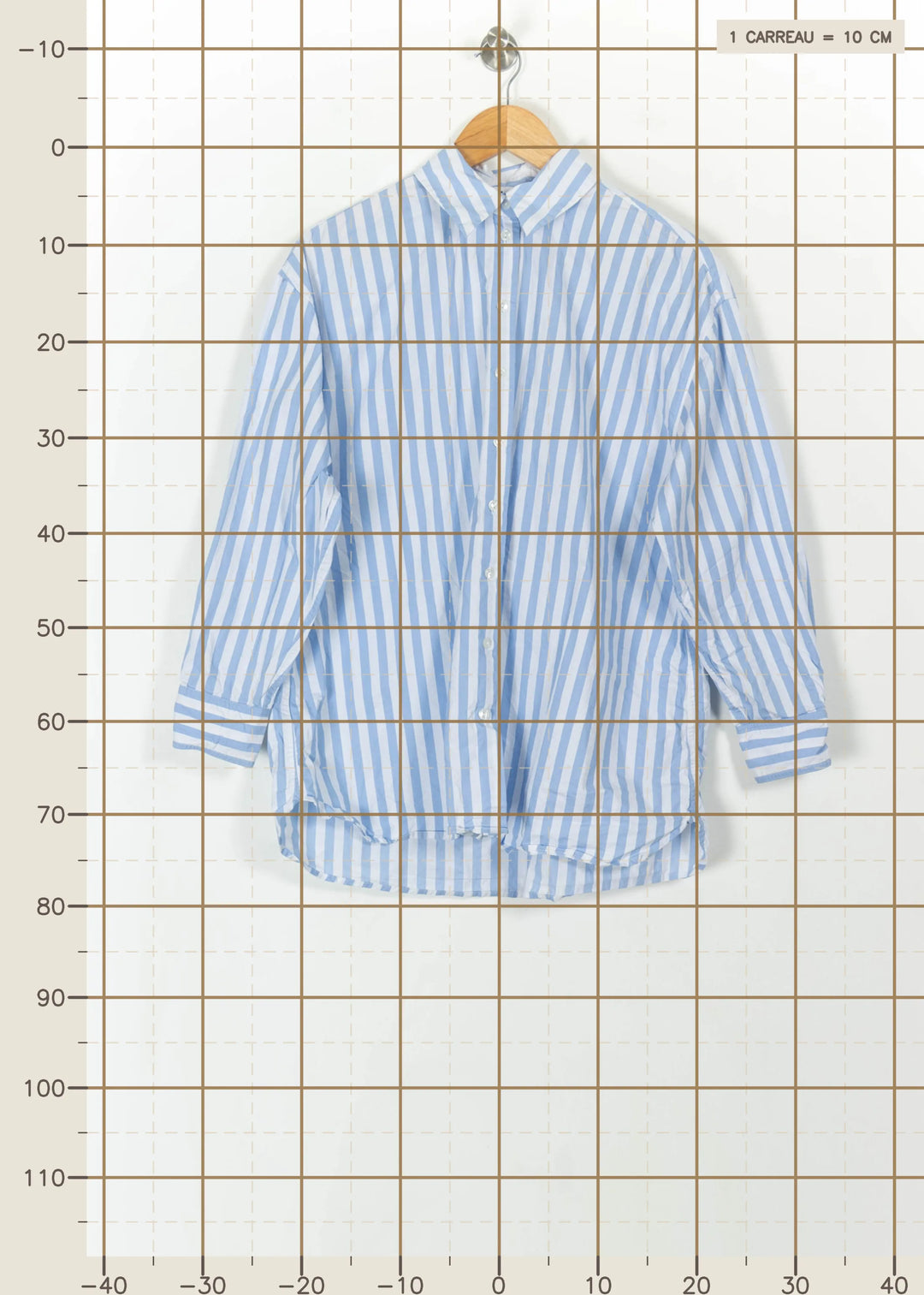 Chemise Rayée Bleue et Blanche - Taille T.U. de la marque ZAPA | PARAD112450 - Vendu par Paradigme - Image 4
