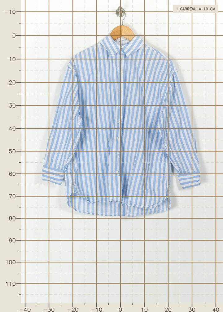 Chemise Rayée Bleue et Blanche - Taille T.U. de la marque ZAPA | PARAD112450 - Vendu par Paradigme - Image 4