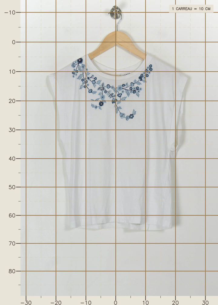 Tee-shirt Blanc et Bleu - Taille S/36 de la marque ZAPA | PARAD112455 - Vendu par Paradigme - Image 4
