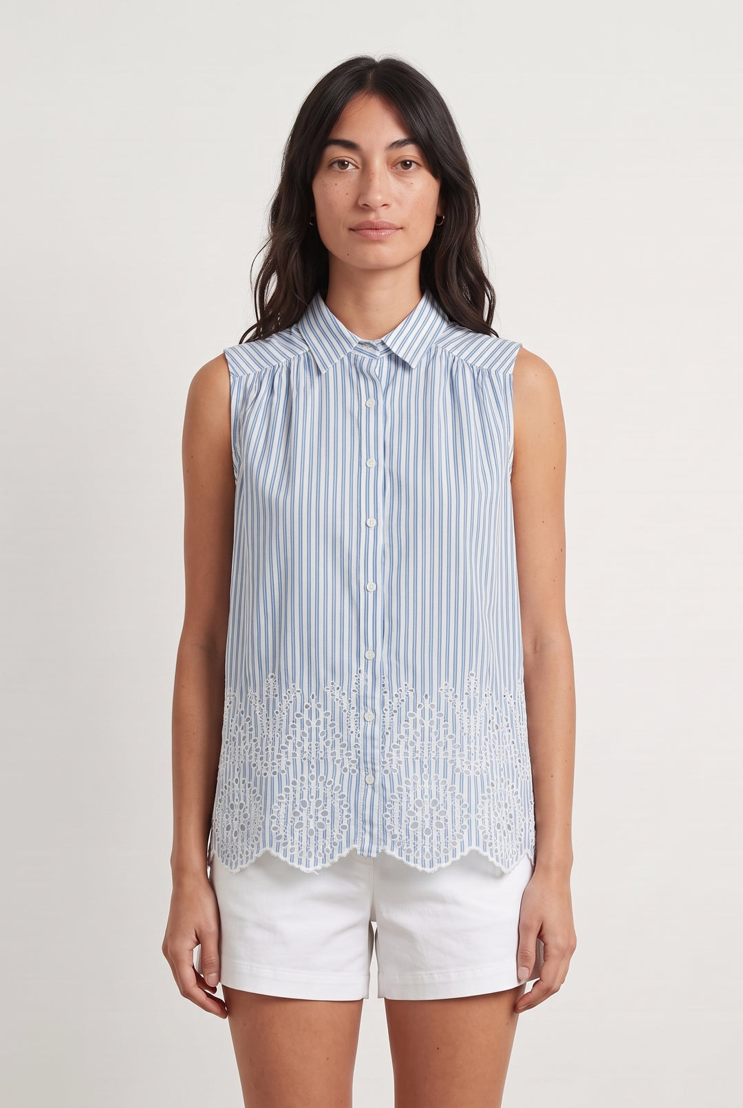 Blouse Sans Manches Bleue et Blanche - Taille XS/34 de la marque Kookai | PARAD112459 - Vendu par Paradigme - Image 1