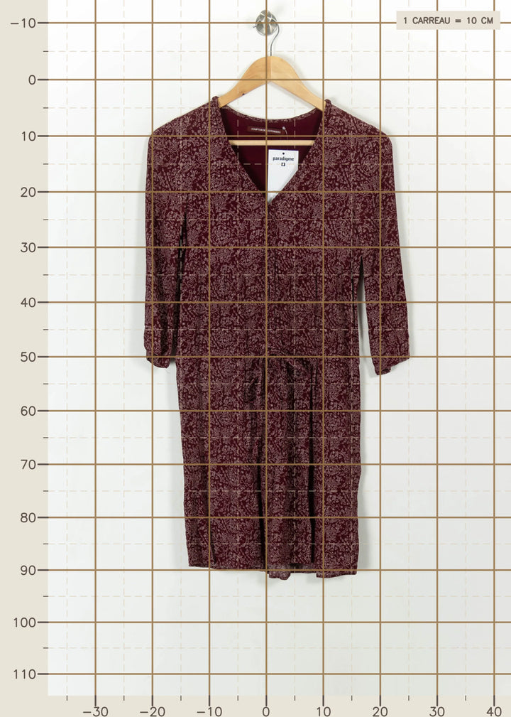 Robe Imprimée Bordeaux - Taille XS/34 de la marque Comptoir des Cotonniers | PARAD112460 - Vendu par Paradigme - Image 4