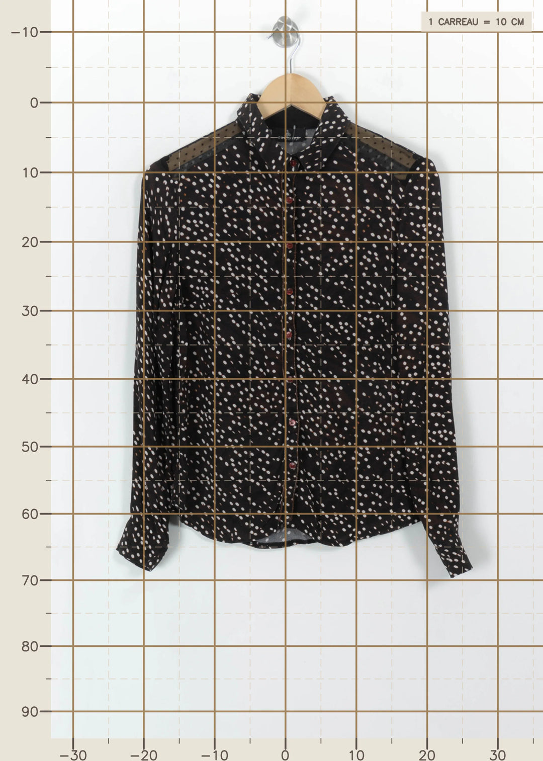 Chemise Noire à Pois Blancs - Taille S/36 de la marque One Step | PARAD112473 - Vendu par Paradigme - Image 4