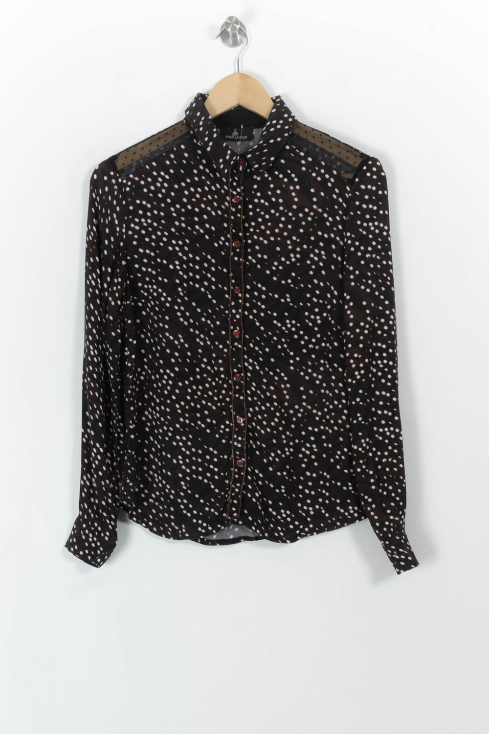 Chemise Noire à Pois Blancs - Taille S/36 de la marque One Step | PARAD112473 - Vendu par Paradigme - Image 2