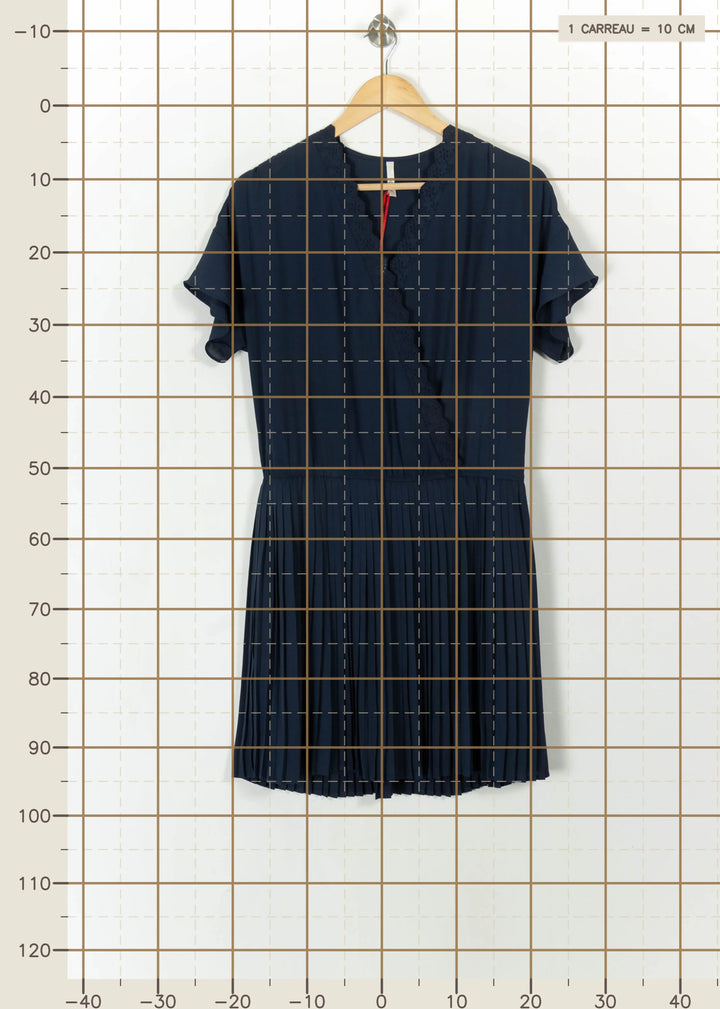 Robe Plissée Bleue - Taille L/40 de la marque I.Code | PARAD112483 - Vendu par Paradigme - Image 4