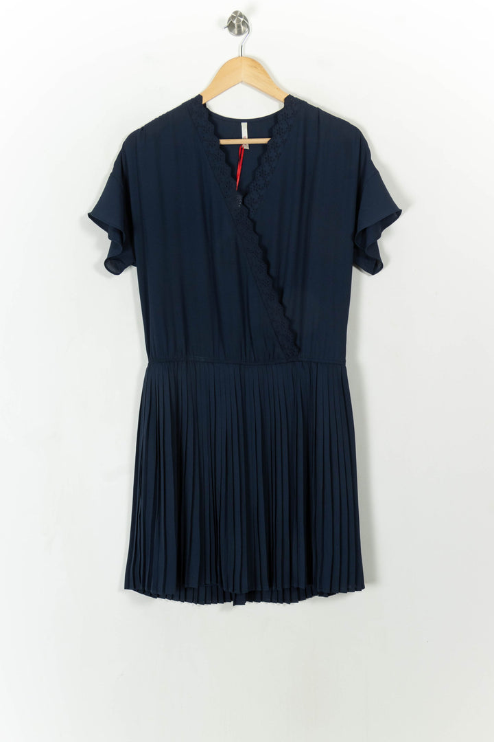 Robe Plissée Bleue - Taille L/40 de la marque I.Code | PARAD112483 - Vendu par Paradigme - Image 2