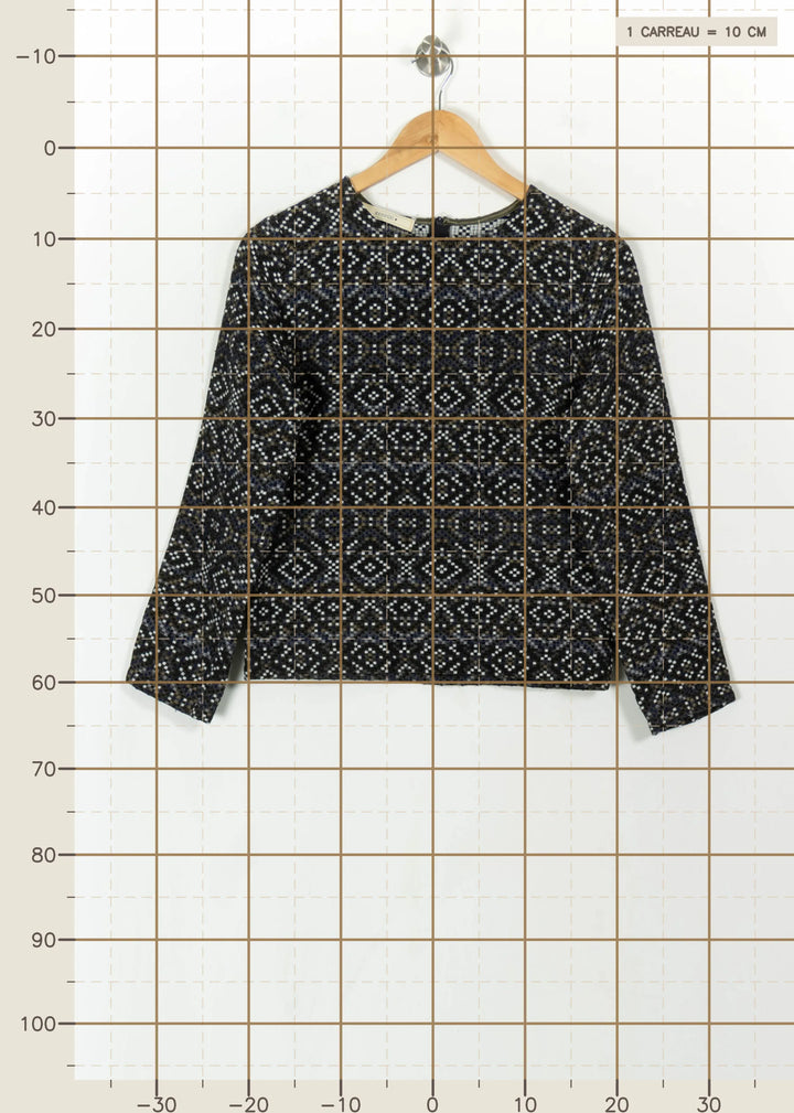 Blouse Noire et Blanche - Taille S/36 de la marque Sessùn | PARAD112484 - Vendu par Paradigme - Image 4