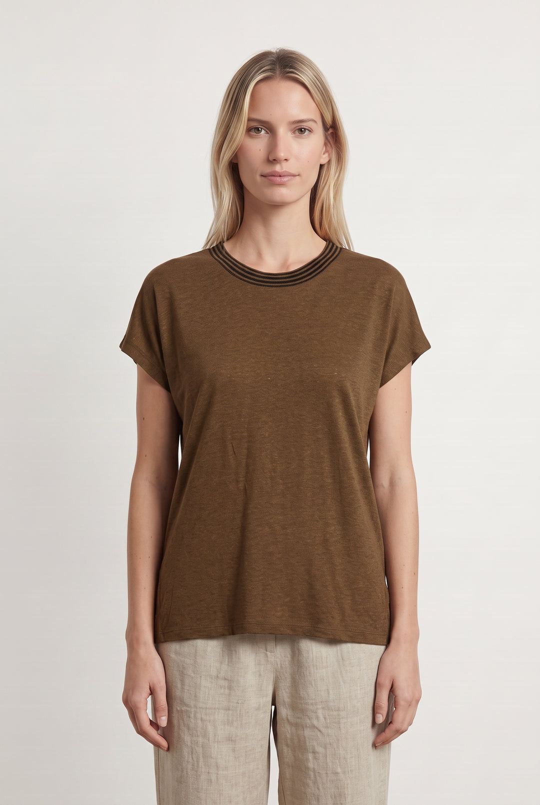 Tee-shirt Marron - Taille M/38 de la marque IKKS | PARAD112487 - Vendu par Paradigme - Image 1