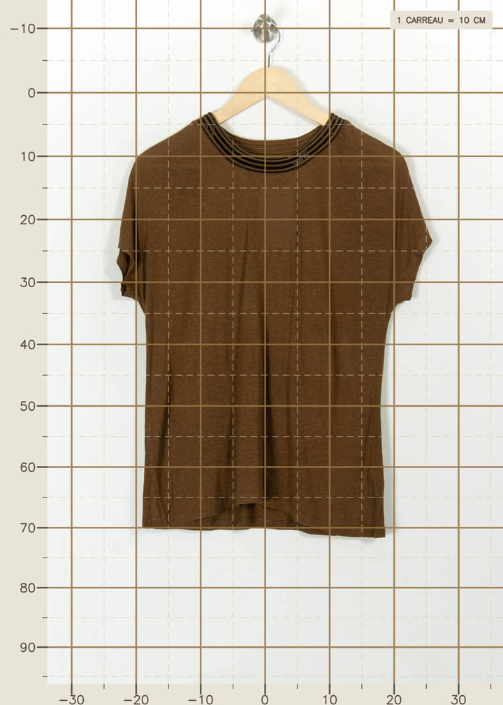 Tee-shirt Marron - Taille M/38 de la marque IKKS | PARAD112487 - Vendu par Paradigme - Image 4