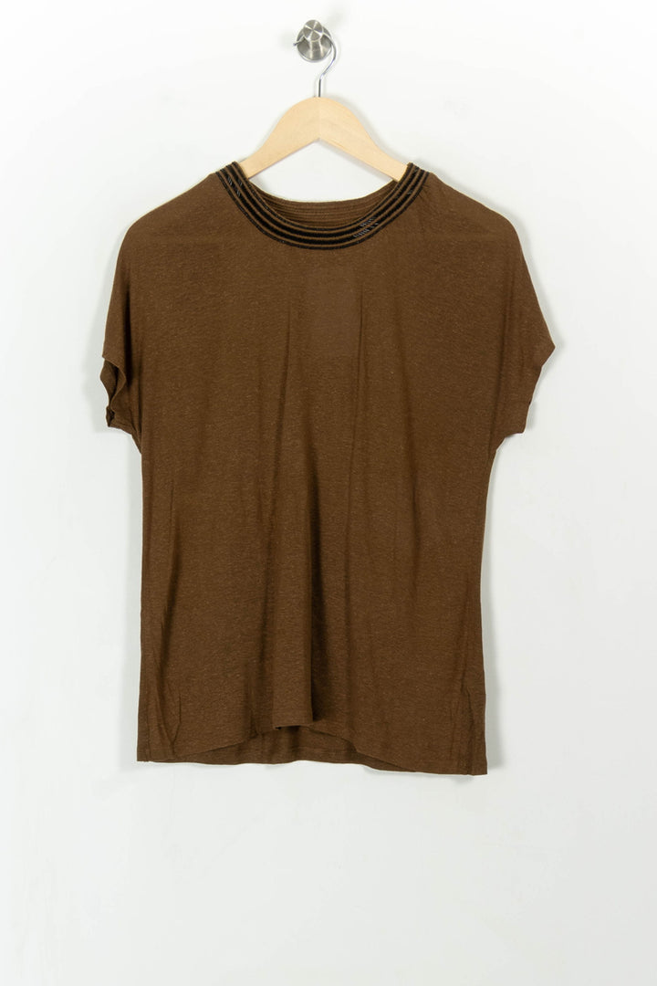 Tee-shirt Marron - Taille M/38 de la marque IKKS | PARAD112487 - Vendu par Paradigme - Image 2