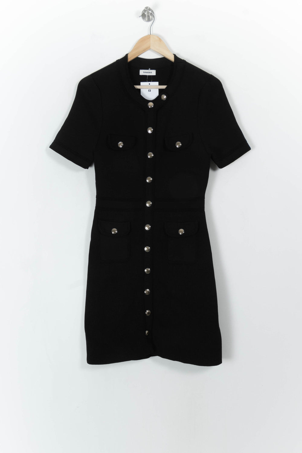 Robe Courte Noire - Taille L/40 de la marque Sandro | PARAD112489 - Vendu par Paradigme - Image 2