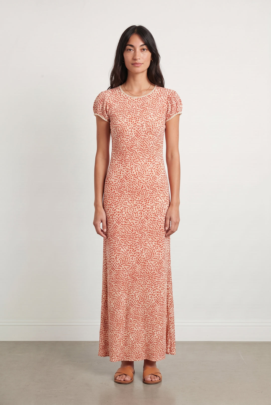 Robe Longue Écrue et Rouge - Taille XS/34 de la marque Reformation | PARAD112502 - Vendu par Paradigme - Image 1