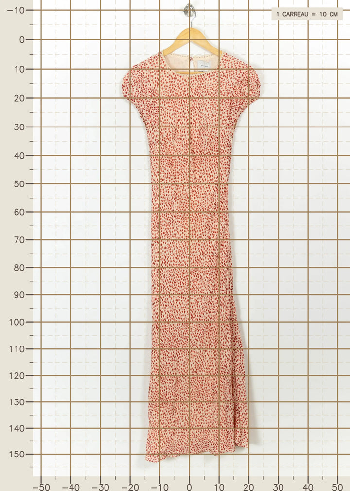Robe Longue Écrue et Rouge - Taille XS/34 de la marque Reformation | PARAD112502 - Vendu par Paradigme - Image 4