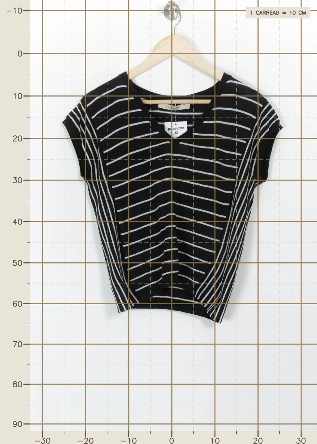 Tee-shirt Noir et Blanc - Taille XS/34 de la marque La Fée Maraboutée | PARAD112507 - Vendu par Paradigme - Image 4