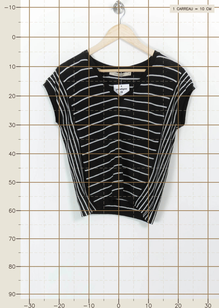 Tee-shirt Noir et Blanc - Taille XS/34 de la marque La Fée Maraboutée | PARAD112507 - Vendu par Paradigme - Image 4