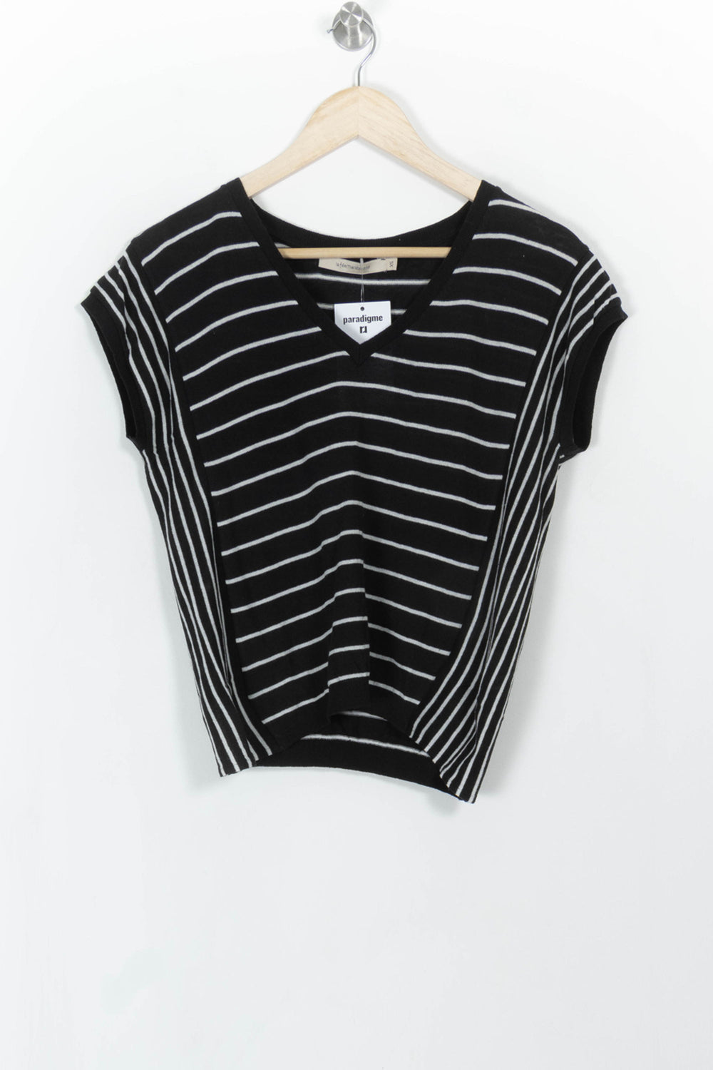Tee-shirt Noir et Blanc - Taille XS/34 de la marque La Fée Maraboutée | PARAD112507 - Vendu par Paradigme - Image 2