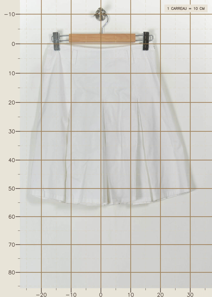 Jupe Plissée Blanche - Taille M/38 de la marque Weekend Max Mara | PARAD112509 - Vendu par Paradigme - Image 4