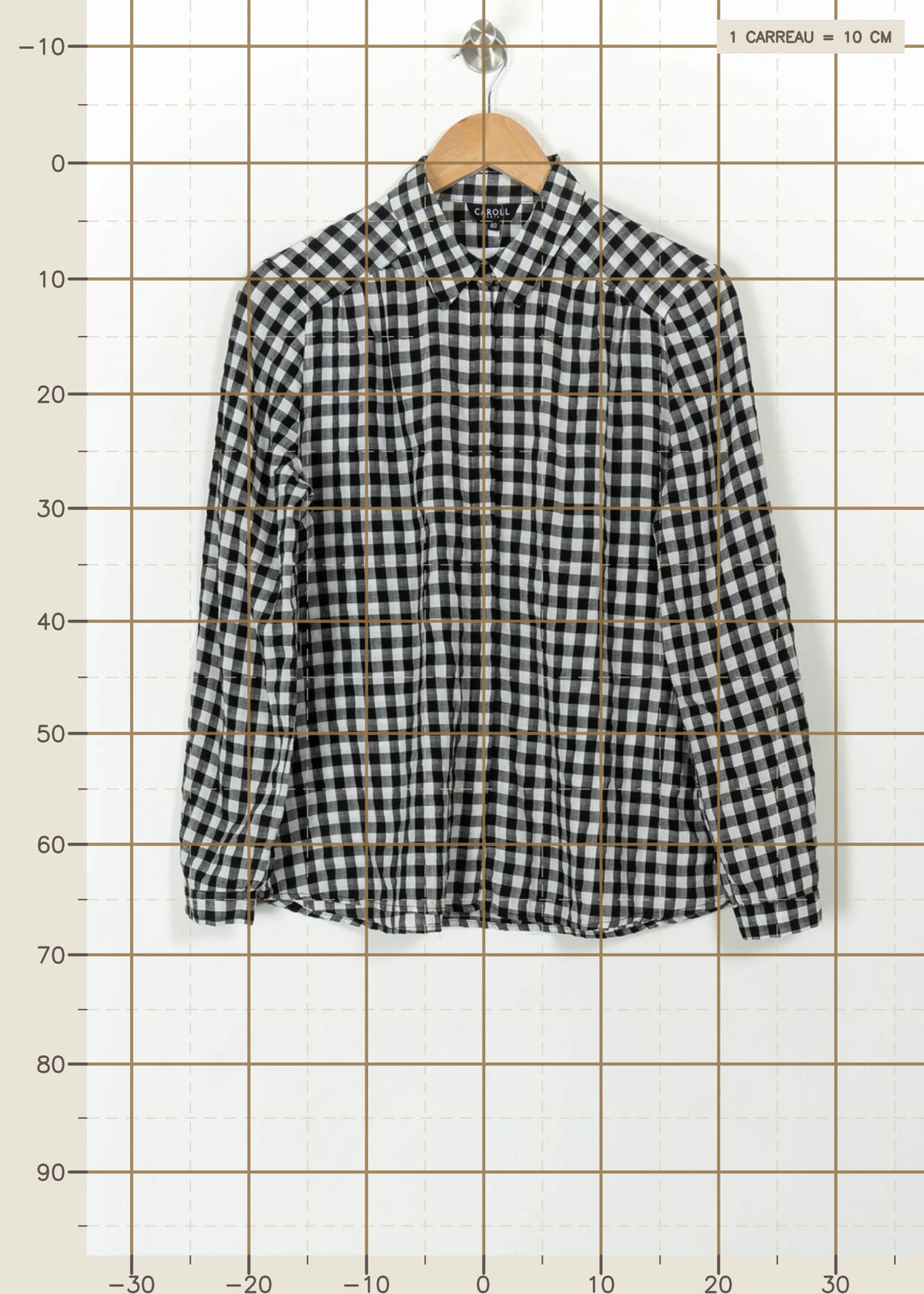 Chemise Noire et Blanche - Taille L/40 de la marque Caroll | PARAD112517 - Vendu par Paradigme - Image 4