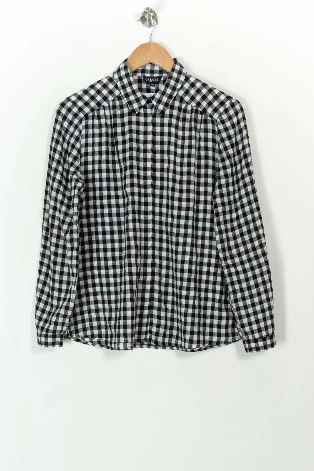 Chemise Noire et Blanche - Taille L/40 de la marque Caroll | PARAD112517 - Vendu par Paradigme - Image 2