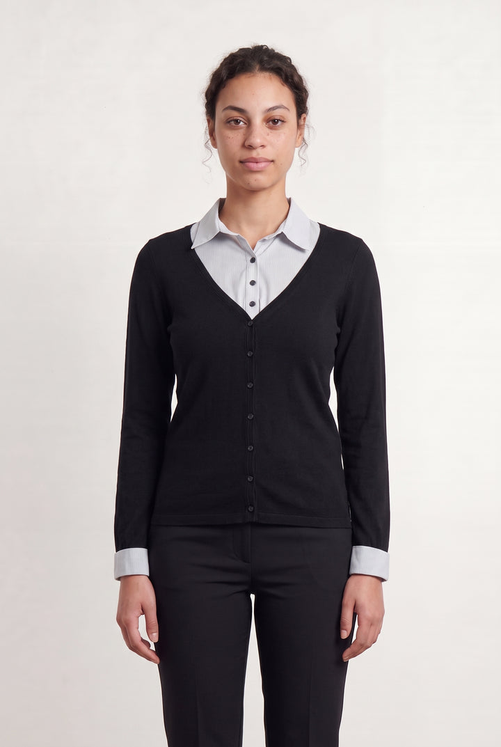 Cardigan Noir et Gris - Taille L/40 de la marque Caroll | PARAD112518 - Vendu par Paradigme - Image 1