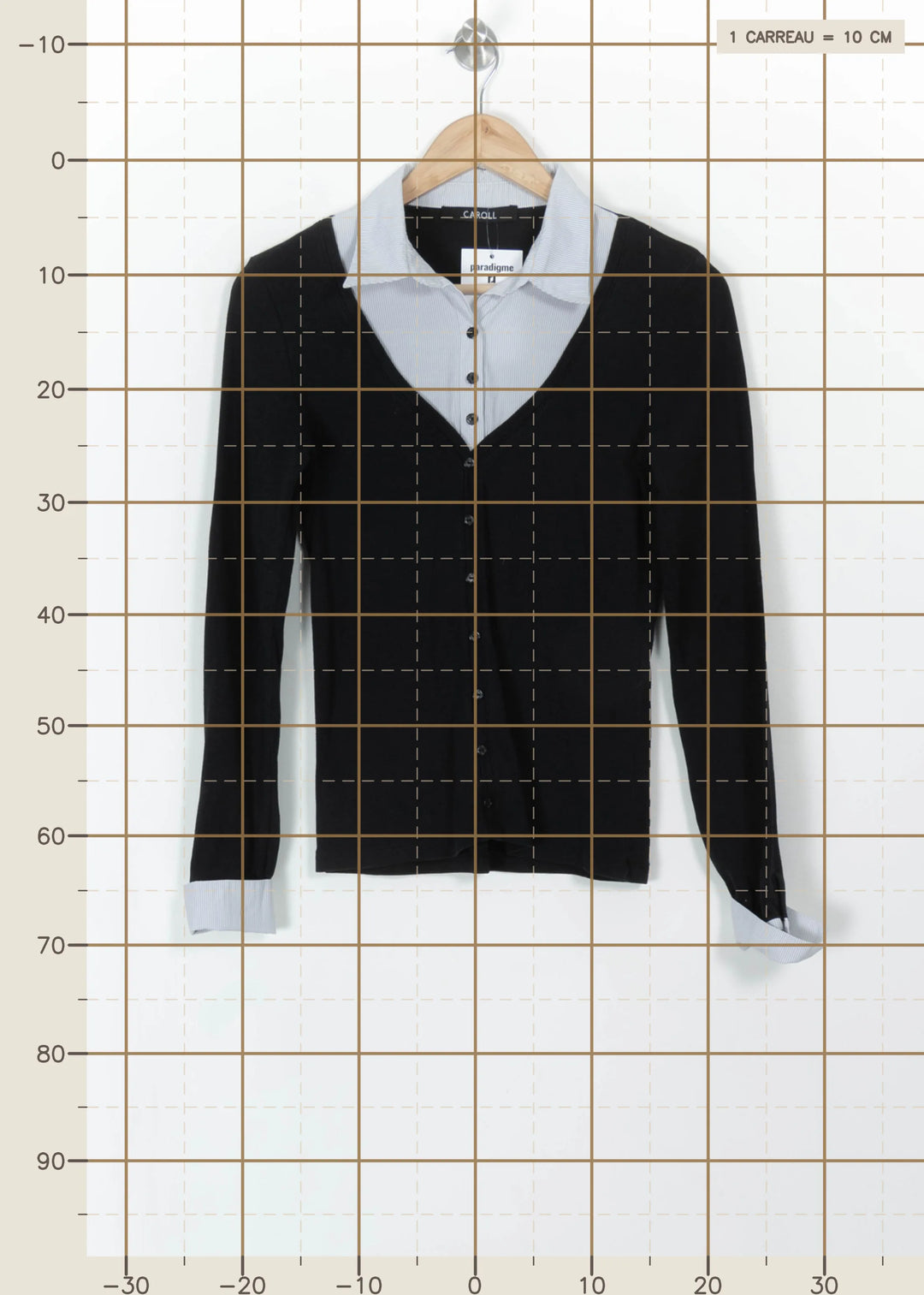 Cardigan Noir et Gris - Taille L/40 de la marque Caroll | PARAD112518 - Vendu par Paradigme - Image 4