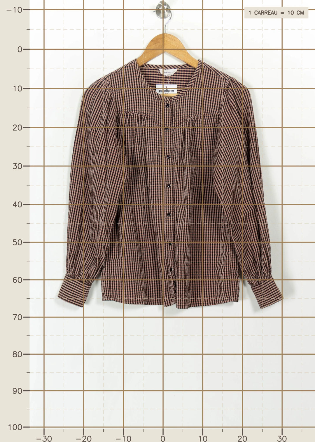 Blouse Carreaux Roses et Noirs - Taille S/36 de la marque Maison 123 | PARAD112525 - Vendu par Paradigme - Image 4