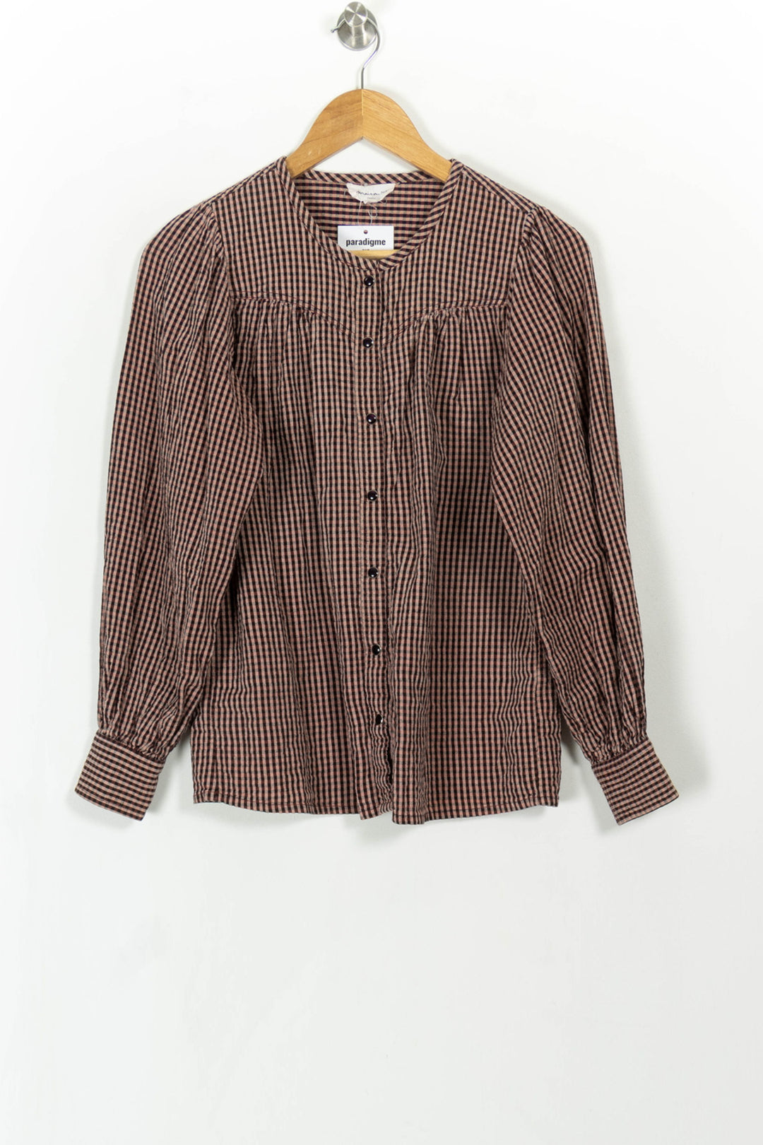 Blouse Carreaux Roses et Noirs - Taille S/36 de la marque Maison 123 | PARAD112525 - Vendu par Paradigme - Image 2