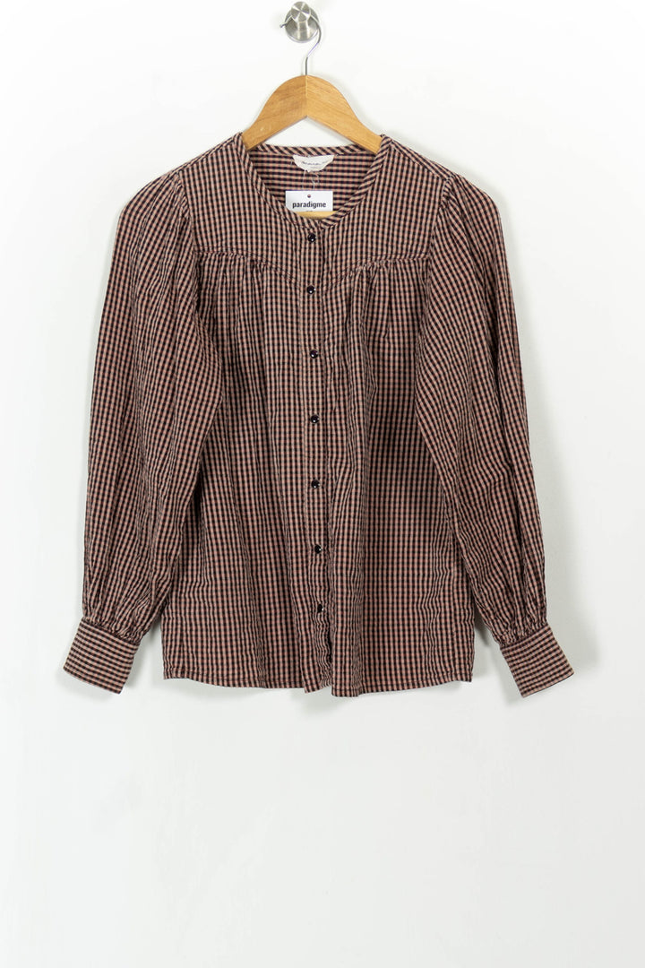 Blouse Carreaux Roses et Noirs - Taille S/36 de la marque Maison 123 | PARAD112525 - Vendu par Paradigme - Image 2