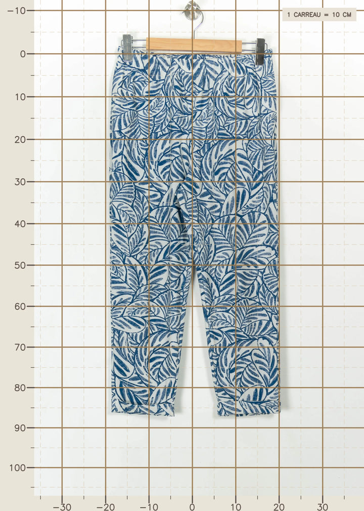 Pantalon Imprimé Bleu et Blanc - Taille M/38 de la marque Indies | PARAD112528 - Vendu par Paradigme - Image 4