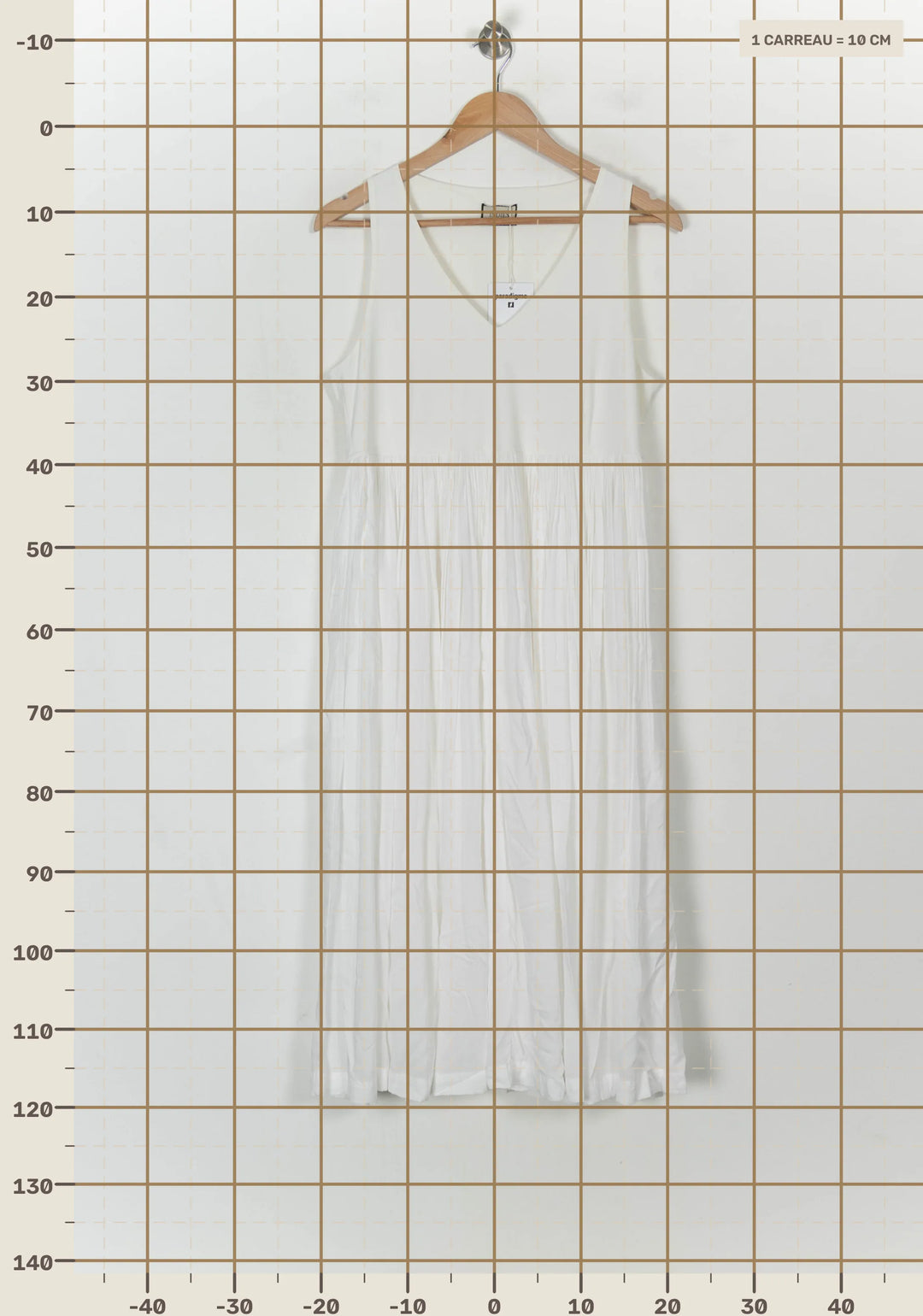 Robe Longue Blanche - Taille L/40 de la marque Indies | PARAD112531 - Vendu par Paradigme - Image 4