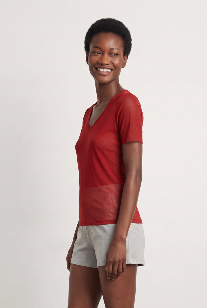 Tee-shirt Rouge - Taille S/36 de la marque One Step | PARAD112533 - Vendu par Paradigme - Image 1