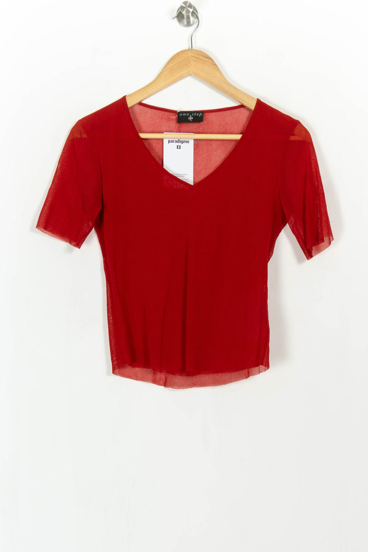 Tee-shirt Rouge - Taille S/36 de la marque One Step | PARAD112533 - Vendu par Paradigme - Image 2