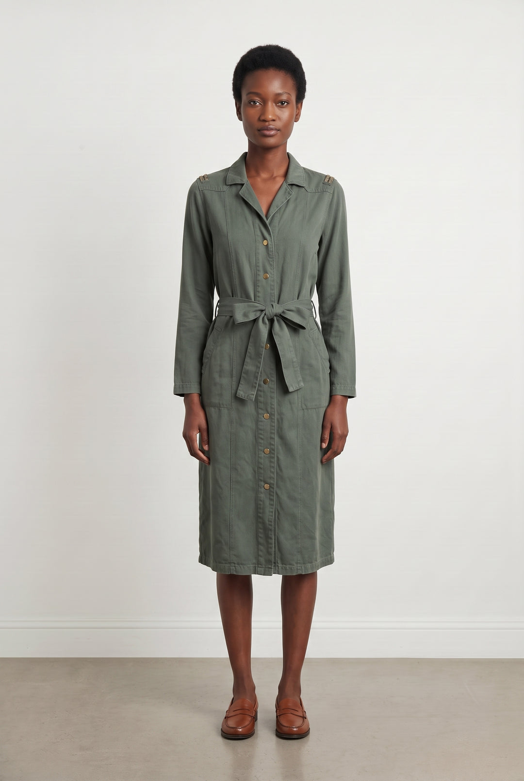 Robe Chemise Verte - Taille XS/34 de la marque One Step | PARAD112536 - Vendu par Paradigme - Image 1