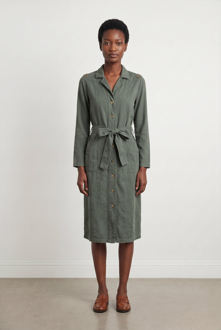 Robe Chemise Verte - Taille XS/34 de la marque One Step | PARAD112536 - Vendu par Paradigme - Image 1
