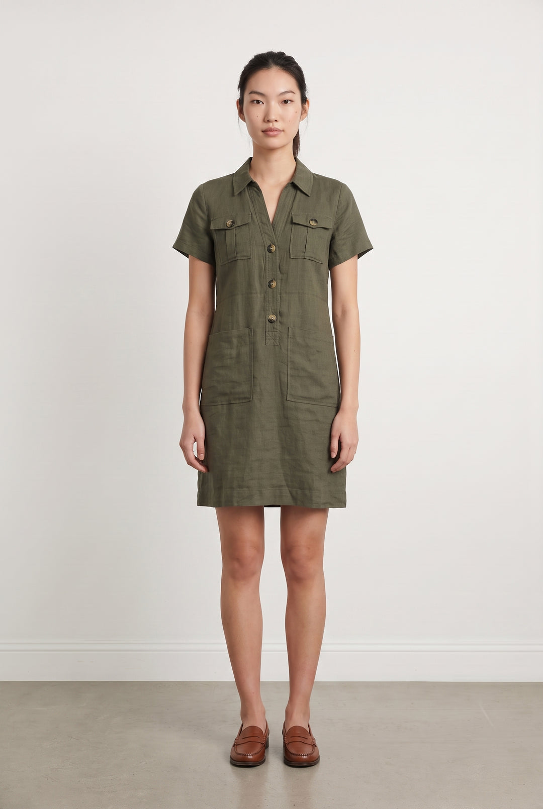 Robe Chemise Verte - Taille S/36 de la marque Caroll | PARAD112540 - Vendu par Paradigme - Image 1