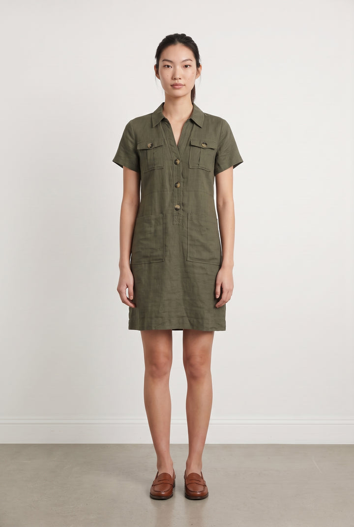 Robe Chemise Verte - Taille S/36 de la marque Caroll | PARAD112540 - Vendu par Paradigme - Image 1