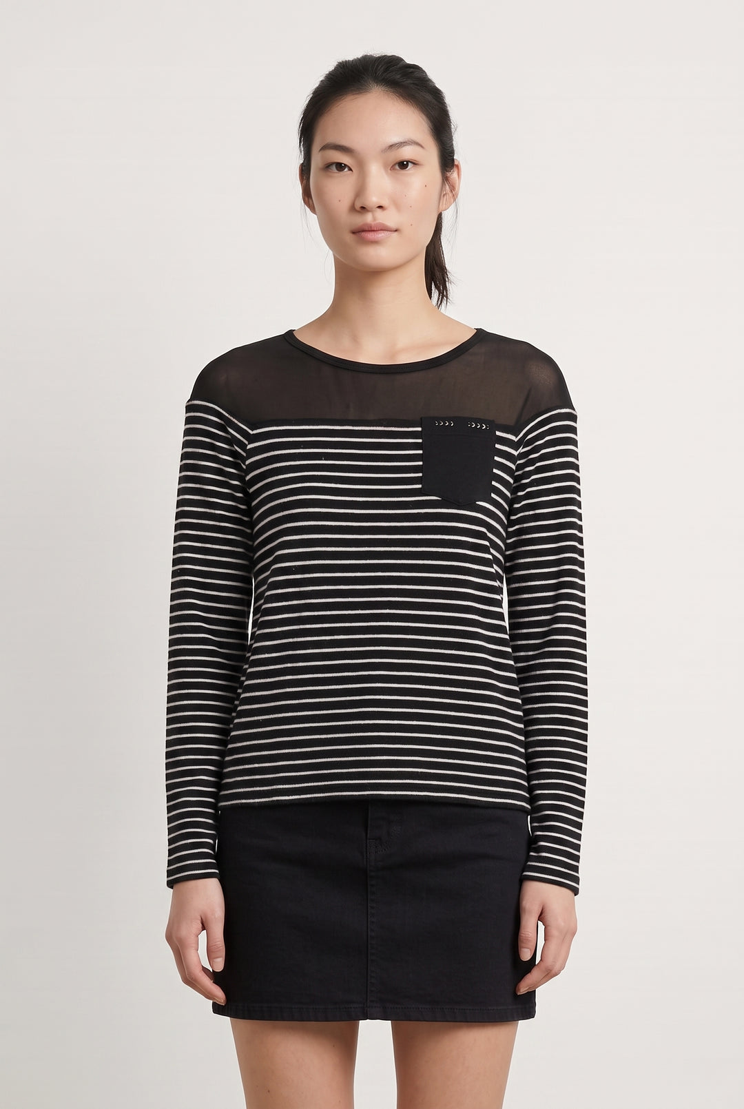 Tee-shirt Noir et Blanc - Taille XS/34 de la marque One Step | PARAD112541 - Vendu par Paradigme - Image 1