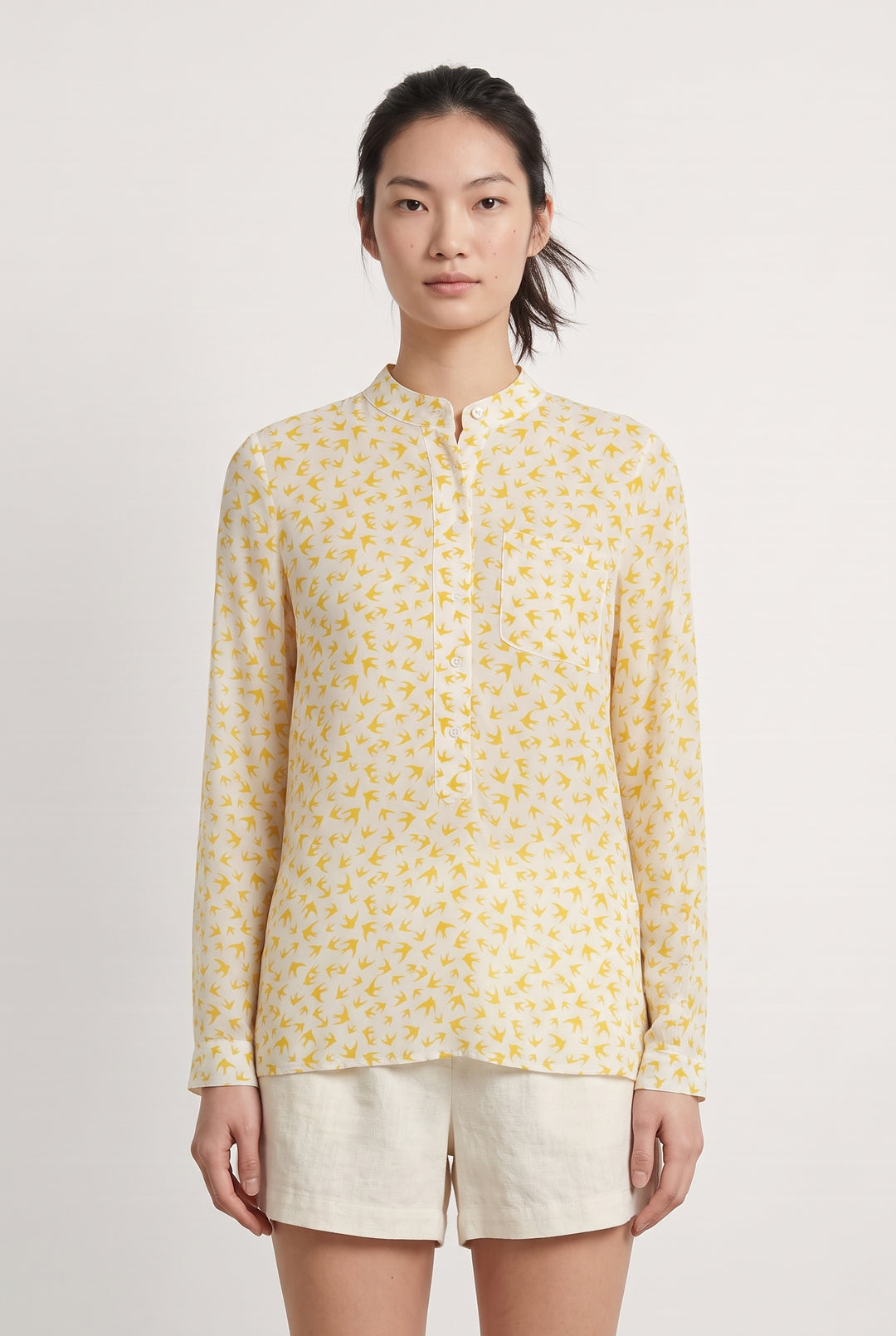 Blouse Blanche et Jaune - Taille S/36 de la marque Caroll | PARAD112543 - Vendu par Paradigme - Image 1
